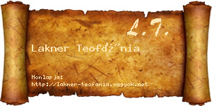 Lakner Teofánia névjegykártya